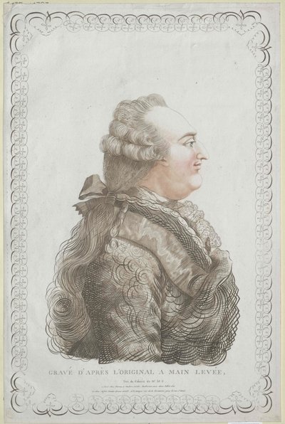 Francouzský král Ludvík XVI (tisk) od Unknown artist
