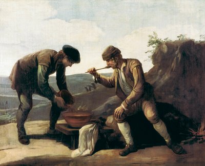 La Sopa Boba neboli snídaně, Anonymní obraz z 18. století. Madrid. Nadace Lazara Galdiana od Unknown artist