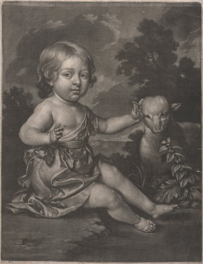 Dáma (dítě s jehněčím) od Unknown artist