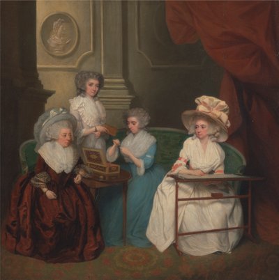 Lady Jane Mathew a její dcery od Unknown artist
