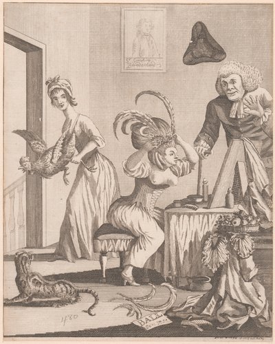 Dáma se připravuje na večer na plese od Unknown artist