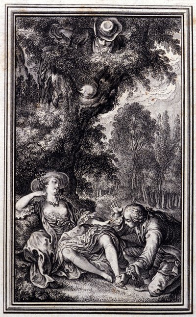 Vesničan, který přišel o tele - v „Pohádkách a povídkách ve verších“ od Jeana La Fontaina. 1762. od Unknown artist