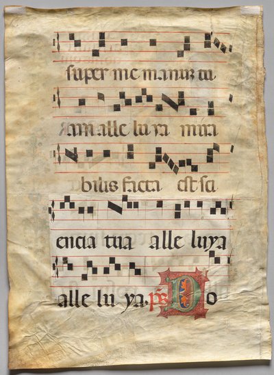List z graduálu: historická iniciála R: iniciála D (verze) od Unknown artist