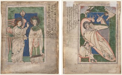 List ze žaltáře(?): Zvěstování (recto); Narození Páně (na druhou stranu) od Unknown artist