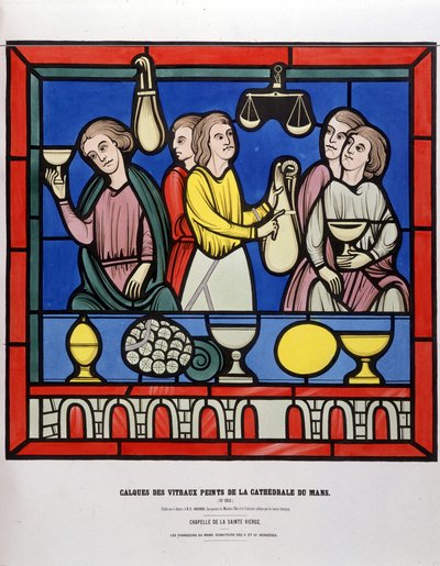 Směnárníci v Le Mans - Malované vitráže z Cathedrale du Mans od Unknown artist