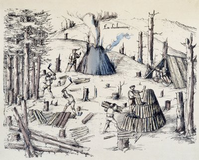 Les charbonniers - v „“La cross aux mines“““ od Unknown artist