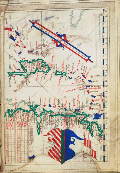 Malé Antily a Karibské moře, asi 1550-60 (pergamen) od Unknown artist