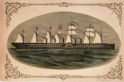 Leviatan "Great Eastern", asi 1860 (kolorovaná litografie) od Unknown artist