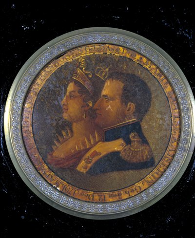 Víko tabatěrky s portréty Napoleona I. a Josefíny. Milán, Muzeum Risorgimento od Unknown artist