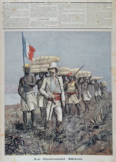 Poručík Mizon vede průzkumnou kolonu ve střední Africe – v „“Le petit journal““ z 09.07.1892 od Unknown artist