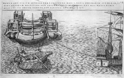 Stroj na záchranu lodí v 16. století - ed. 1578 od Unknown artist