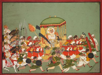 Maharao Chattar Sal (vládl 1758-64) z Kota v Palanquin od Unknown artist