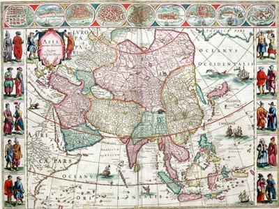 Mapa Asie z atlasu Bleau od Unknown artist