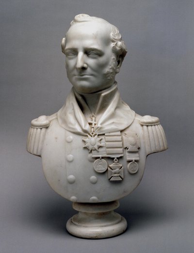 Mramorová portrétní busta generálmajora Sira Charlese Philipa Belsona, KCB od Unknown artist