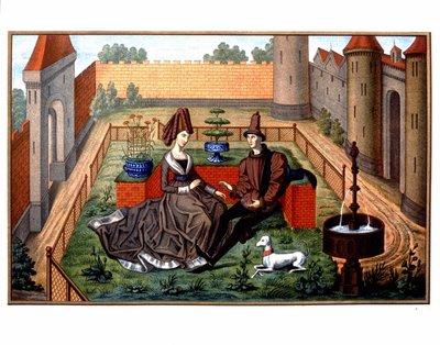 Maulgis a krásná Oriande (zdvořilá milostná scéna), středověk od Unknown artist