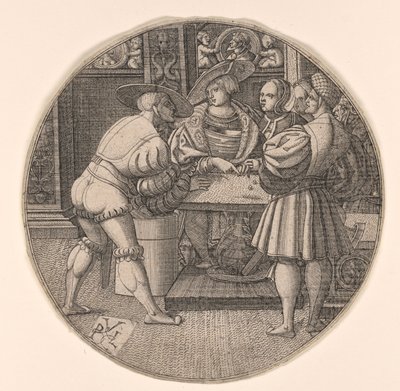 Muži hrající hru v kostky od Unknown artist