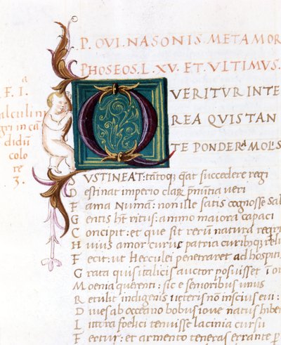 Ovidiovy metamorfózy. Rukopis 15. století. Comunale biblioteca de Rimini od Unknown artist