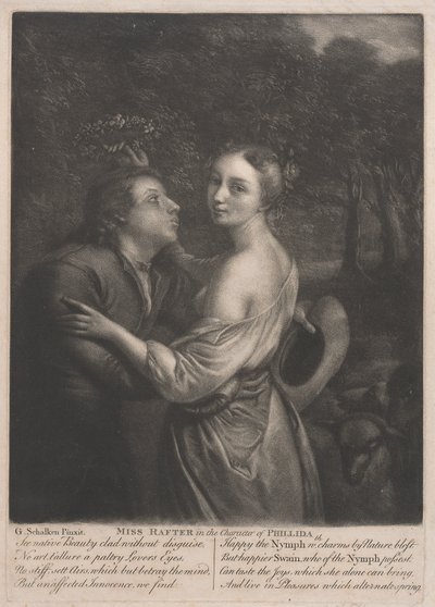 Slečna Rafterová (1711-1785) v postavě Phillidy od Unknown artist