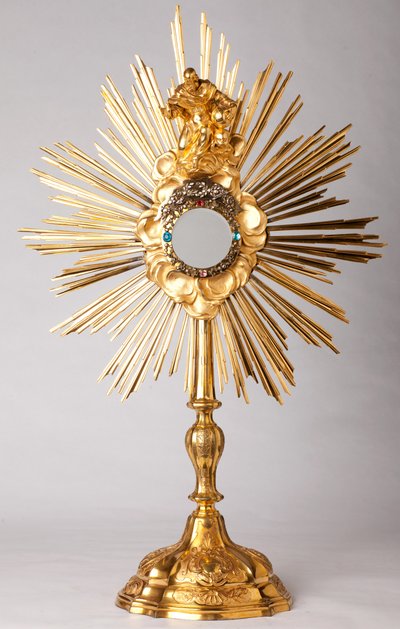 Monstrance. Vermeil, diamanty, falešné šperky se sochou Bůh Otec (Dieu le Père). 18. století. od Unknown artist