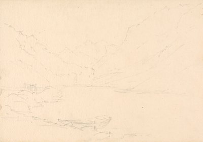 Horská krajina a jezero od Unknown artist