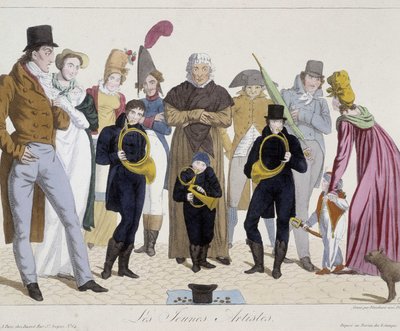 Hudebníci na ulici: mladí umělci (lesní roh) - Carnavalet od Unknown artist