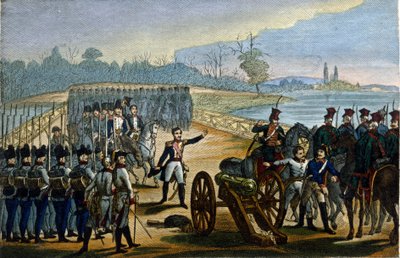 napoleonská válka. Vídeň: Dobytí mostů na Dunaji dne 13. 11. 1805. od Unknown artist