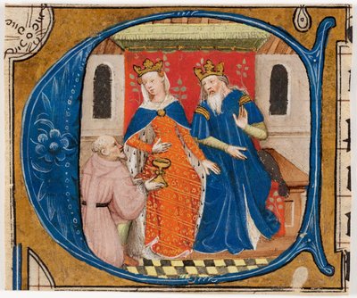 Nehemiáš před králem Artaxerxem, iniciála "C" z Bible od Unknown artist