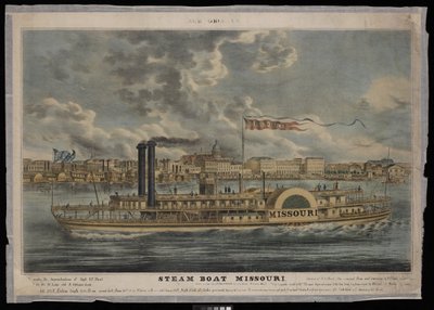 New Orleans. Parník Missouri (litografie, kolorovaná) od Unknown artist