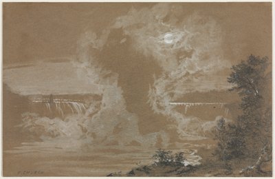 Niagarské vodopády za měsíčního svitu od Unknown artist