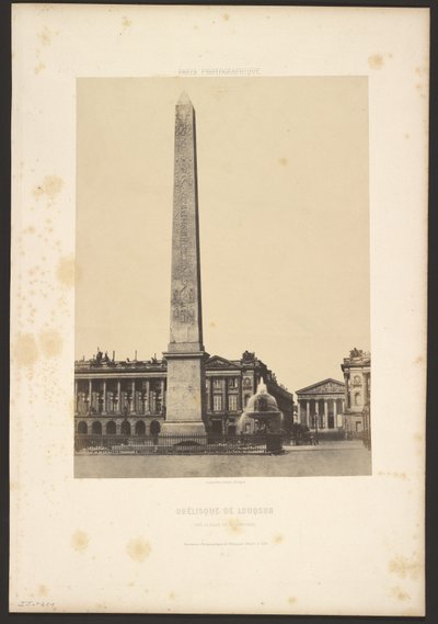 Louqsorův obelisk na náměstí Place de la Concorde od Unknown artist