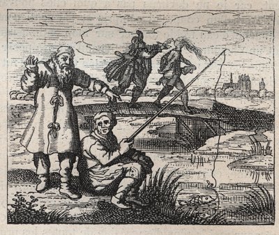 Stará přísloví: příležitost je plešatá zezadu - rytina 18. století od Unknown artist