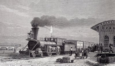 Stanice Omaha, výchozí bod tichomořské železnice - v „“ Tour du monde“ od Unknown artist