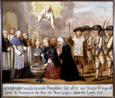 8. září 1682 nabídl velký delfín stříbrnou lampu k narození vévody z Burgundska (Louis de France od Unknown artist