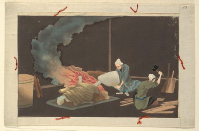 Jedna ze šestnácti scén smrti a pohřbu člověka od Unknown artist