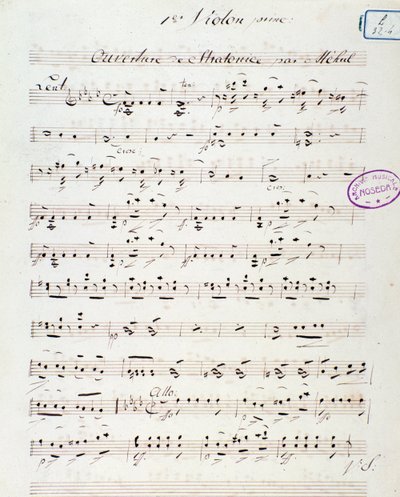 Úvodní strana opery Stratonice od Mehula (1792) od Unknown artist
