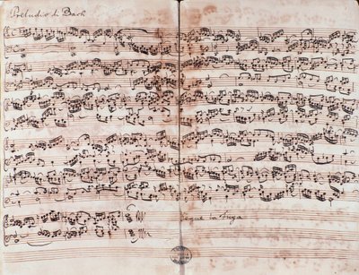 Strana předehry v C v Dobře temperovaném klavíru od Johanna Sebastiana Bacha od Unknown artist