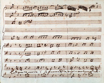 Stránka partitury Extinguish I would like air v opeře Griselda od Antonia Vivaldiho od Unknown artist