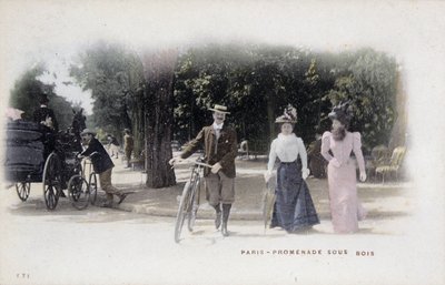 Paříž, promenáda sous bois - pohlednice, konec 19. století od Unknown artist