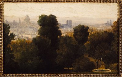Paříž při pohledu z výšin Belleville; kolem roku 1840, dnešní 19. obvod, v roce 1840 (olej na plátně) od Unknown artist