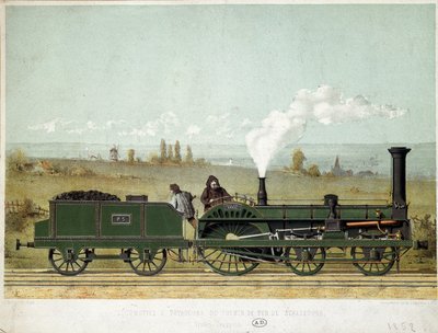 Osobní lokomotiva štrasburské železnice (systém Crampton) od Unknown artist