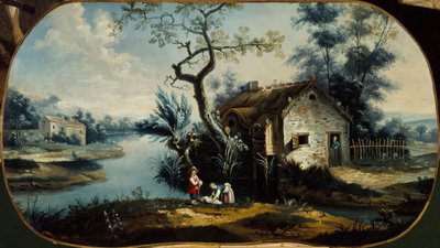 Pastorální scéna. Mezi lety 1701 a 1800 (olej na plátně) od Unknown artist