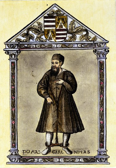 Pedro Mascarenhas (portugalský navigátor) připoután. od Unknown artist