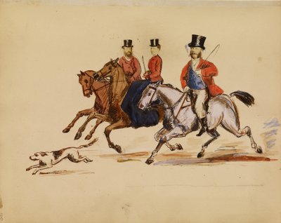 [Fotokoláž scény lovu s lordem a lady Yarboroughovými] od Unknown artist