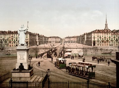 Piazza Vittorio Emanuele v Turíně (Torino), Itálie v roce 1890 od Unknown artist