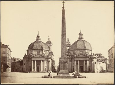 Piazza del Popolo od brány (Řím) od Unknown artist