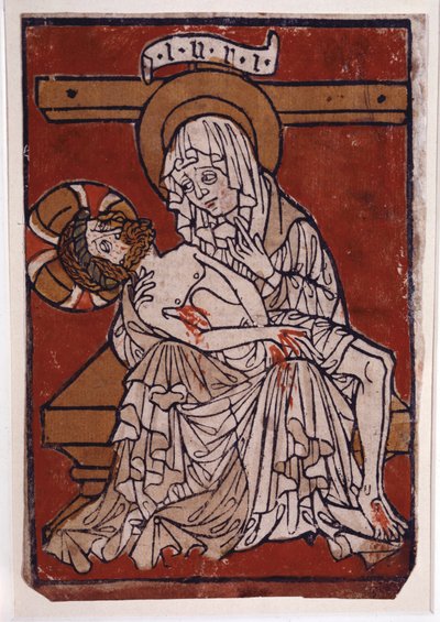 Pieta opatství Stift Lambach, asi 1420-30 (barevná rytina) od Unknown artist