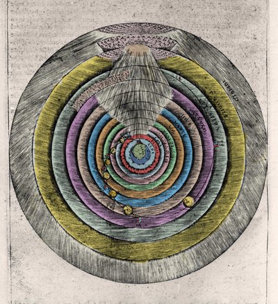 Plán nebes ráje po Božské komedii od Dante Alighieriho (1265-1321): Anonymní rytina ze 17. století od Unknown artist