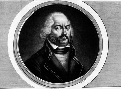 Portrét Adama Philippa, hraběte z Custine (1740 - 1793), francouzského generála. Rytina v „“ Kompletní sbírka historických obrazů francouzské revoluce, ve třech svazcích.“““ 1804. od Unknown artist
