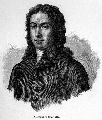 Portrét Alessandra Scarlattiho (1660 - 1725), italského skladatele. od Unknown artist