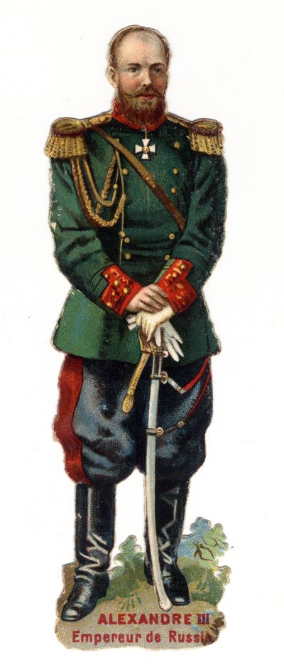 Portrét Alexandra III., císaře Ruska (1845-1894). Pozdní chromolitografie 19. století. Soukromá sbírka od Unknown artist